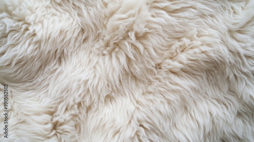 A soft, fluffy, white faux fur background. photo