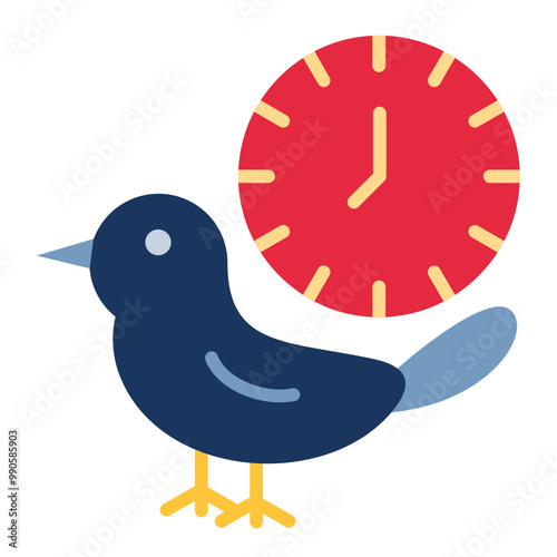 Early Bird Icon Style
