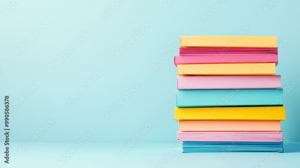 Colorful Stack of Neatly Arranged File Folders Colorful Stack of Neatly Arranged File Folders