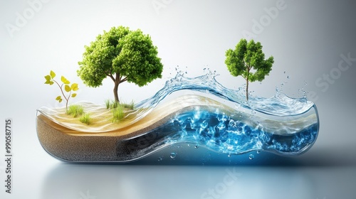 A scientific model of groundwater recharge zones, groundwater resources, environmental science
