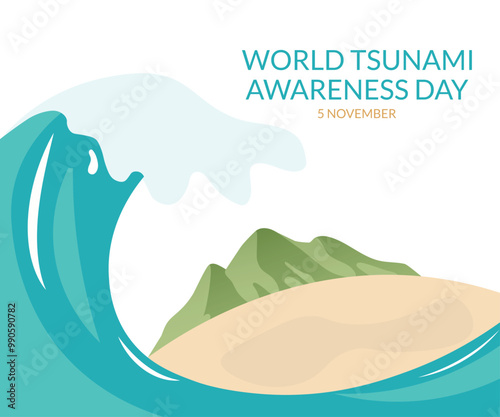 World Tsunami Awareness Day Vector Illustration