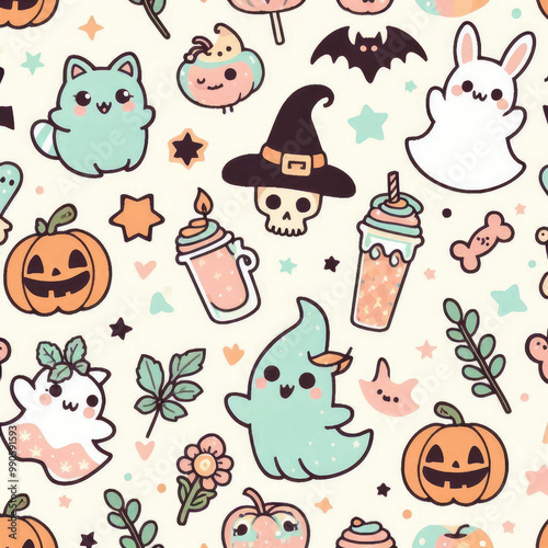 halloween seamless pattern