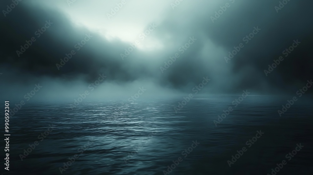 Dark Foggy Sea Background Illustration Dark Foggy Sea Background Illustration