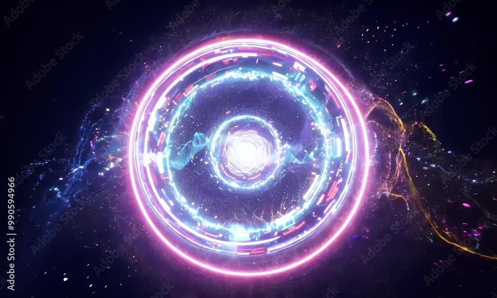 glowing magic portal opening with swirling light effects and customizable colors, against a dark backdrop glowing magic portal opening with swirling light effects and customizable colors, against a dark backdrop