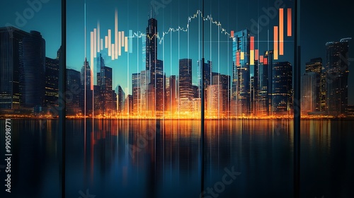 Cityscape with Financial Charts