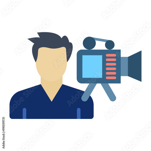 Camera Operator Male Icon Style