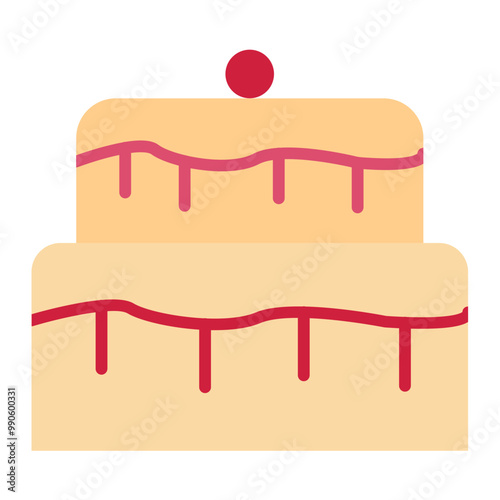 Two Layered Cake Icon Style