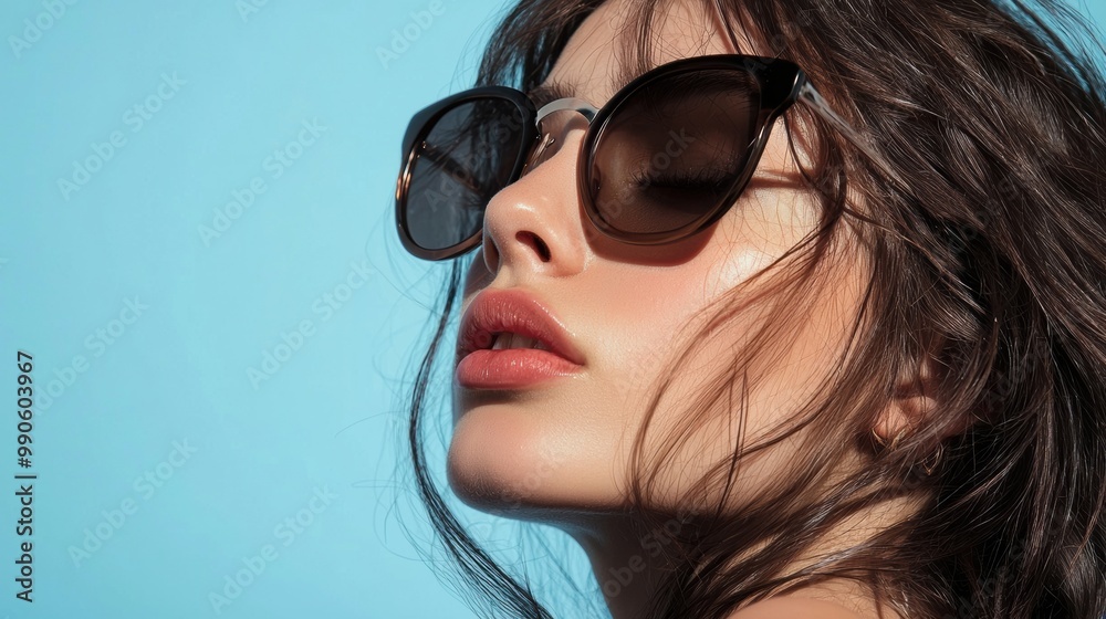 Stylish Brunette Beauty Posing in Sunglasses Stylish Brunette Beauty Posing in Sunglasses