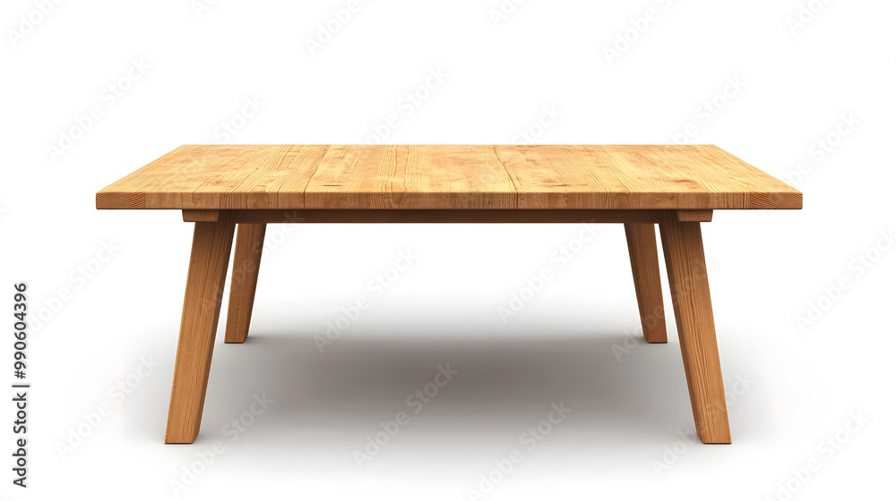 Wooden modern table isolated on white background Wooden modern table isolated on white background