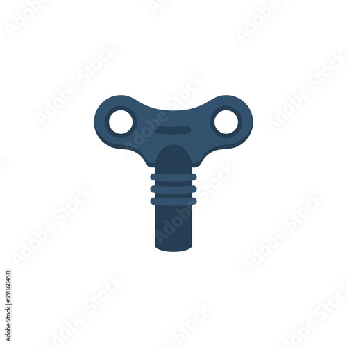 Winding key. Vintage wind-up key. Vector illustration flat design. Isolated on a white background.