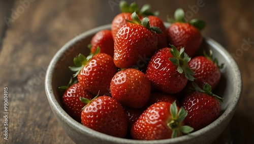 Bowl of fresh strawberries.