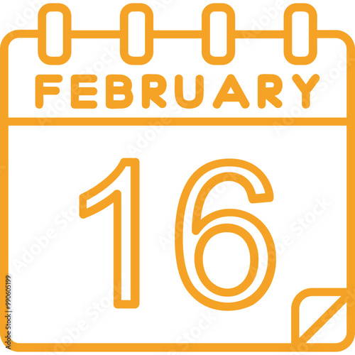 16 February Vector Icon Design