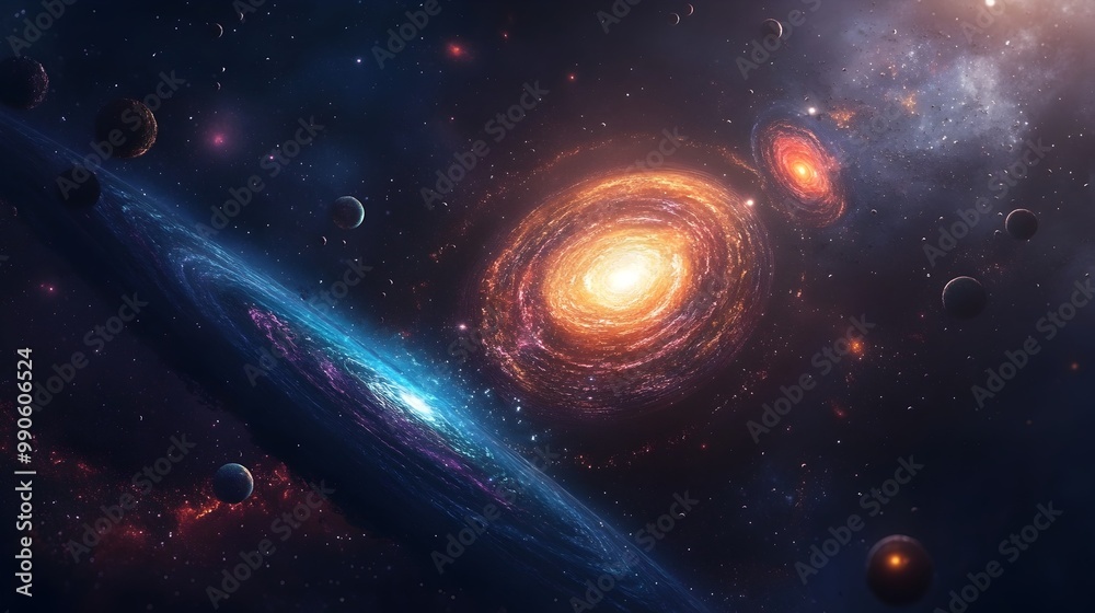 Vibrant Spheres of Infinite Creative Ideas Orbiting in Cosmic Space Vibrant Spheres of Infinite Creative Ideas Orbiting in Cosmic Space