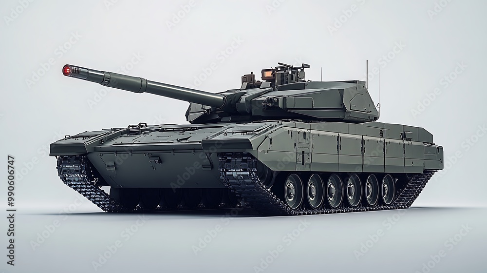 Modern Military Tank Rendered on a White Background Modern Military Tank Rendered on a White Background