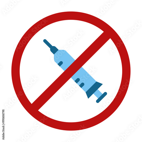 Anti Vaccination Icon Style