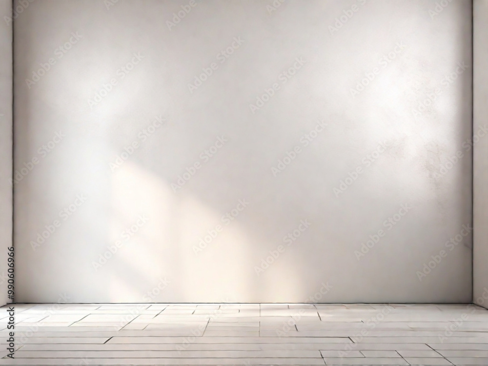 Immagine di sfondo di uno spazio vuoto in toni di bianco con un gioco di luci e ombre sulla parete e sul pavimento per lavori di progettazione o creativi Immagine di sfondo di uno spazio vuoto in toni di bianco con un gioco di luci e ombre sulla parete e sul pavimento per lavori di progettazione o creativi