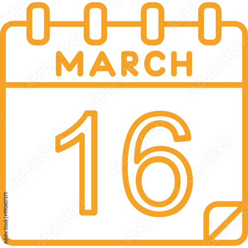 16 March Vector Icon Design