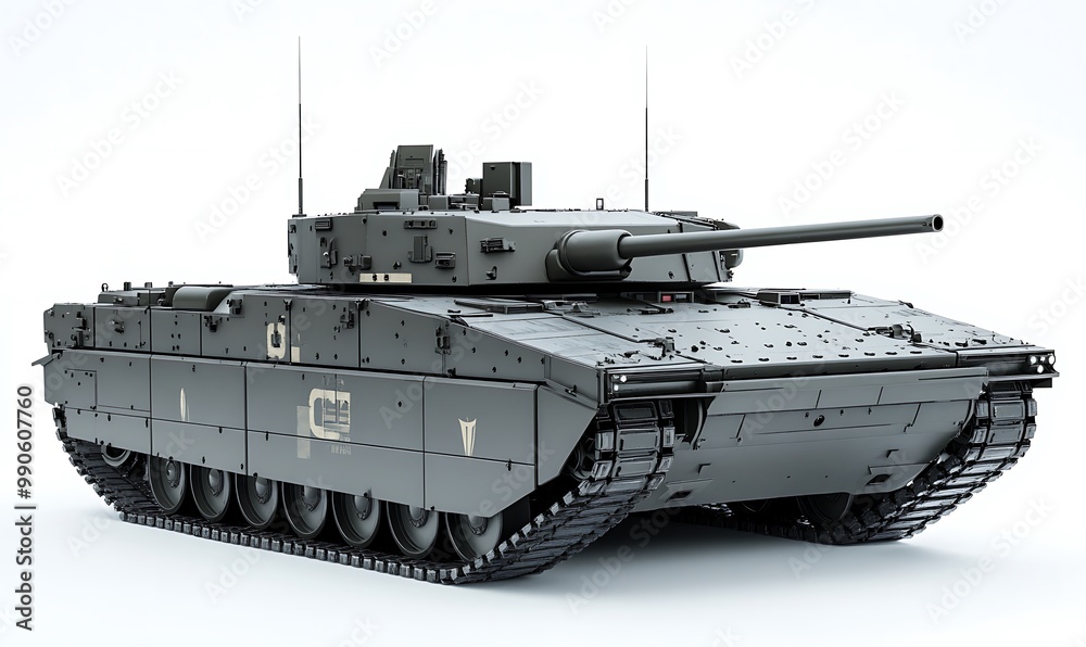 Modern Military Tank on a White Background Modern Military Tank on a White Background