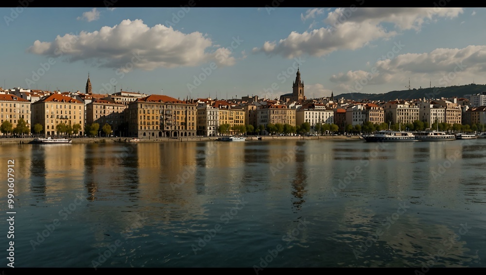 Obraz premium Another panoramic view of Portugalete.