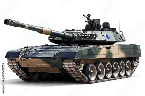 Military Tank with Camouflage Design