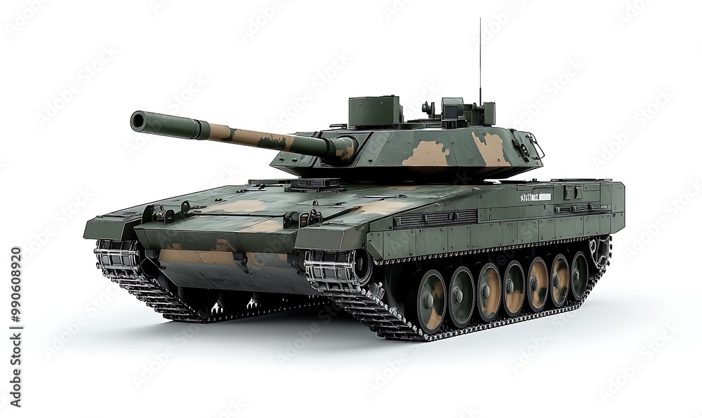 Modern Military Tank with Camouflage Pattern Modern Military Tank with Camouflage Pattern