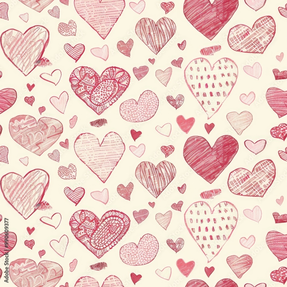 Valentine's day heart pattern design for festive backgrounds and wrapping. AI Valentine's day heart pattern design for festive backgrounds and wrapping. AI