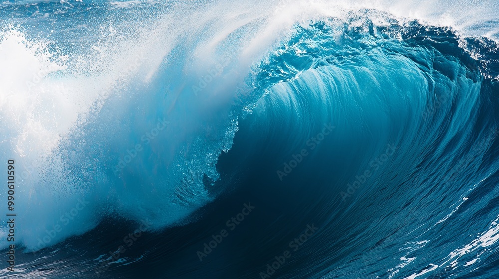 Dynamic Ocean Wave Pattern in Deep Blues and Turquoise Dynamic Ocean Wave Pattern in Deep Blues and Turquoise