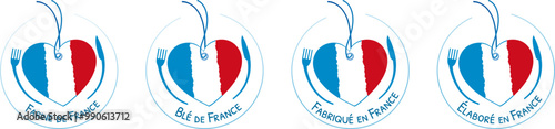 Logo assiette, blé et farine de France, fabriqué en France