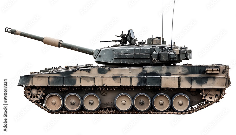 Modern Military Tank with Camouflage Modern Military Tank with Camouflage