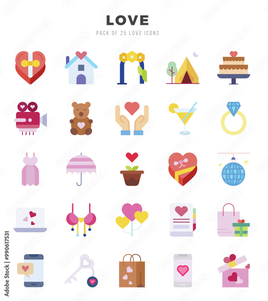 Love icons Pack. Flat icons set. Love collection set. Love icons Pack. Flat icons set. Love collection set.