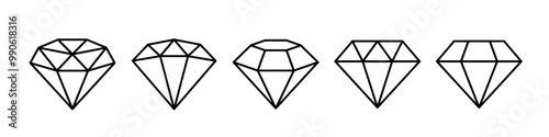 Diamond icon set. Diamond icon.