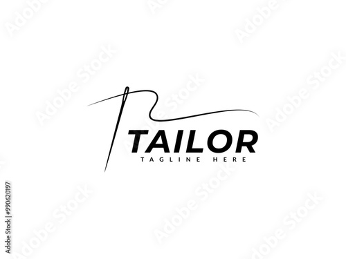 tailor logo vector illustration. sewing logo template