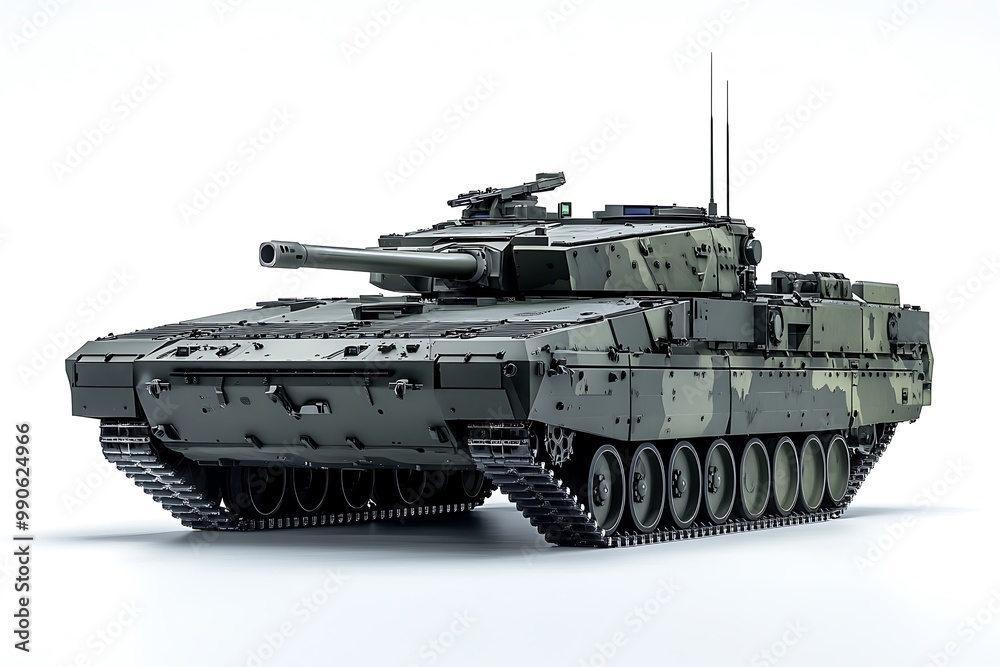 Modern Main Battle Tank on White Background Modern Main Battle Tank on White Background