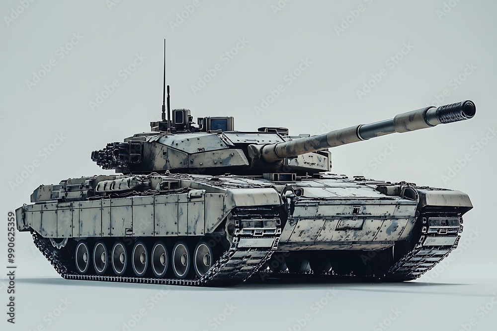 Modern Military Tank with Camouflage Pattern Modern Military Tank with Camouflage Pattern