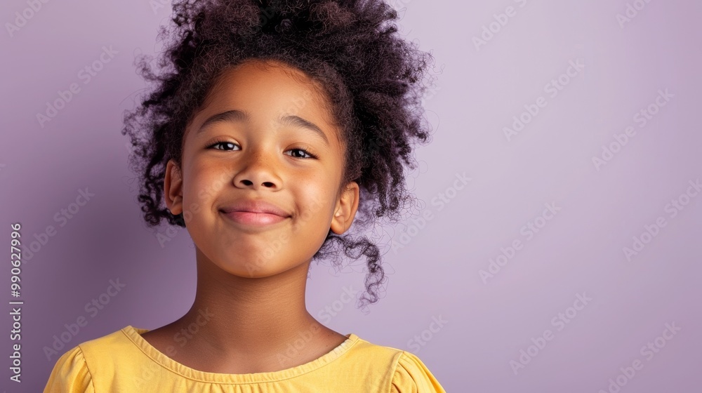Portrait of a happy teen student in a back-to-school theme, light purple background. Portrait of a happy teen student in a back-to-school theme, light purple background.