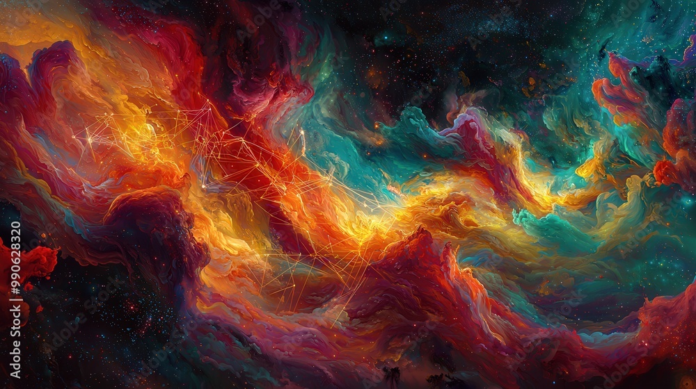 Vibrant Surrealistic Cosmic Painting Vibrant Surrealistic Cosmic Painting