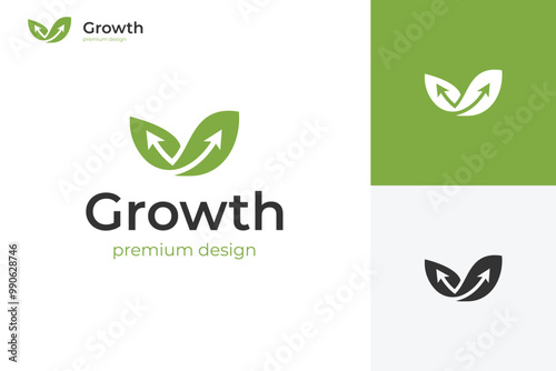 Nature Leaf grow up logo icon design vector illustration graphic symbol for financial growth logo design