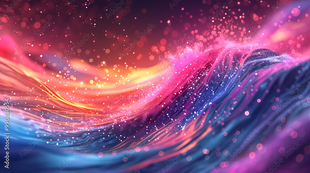 Obraz premium Big Neon Wave Background