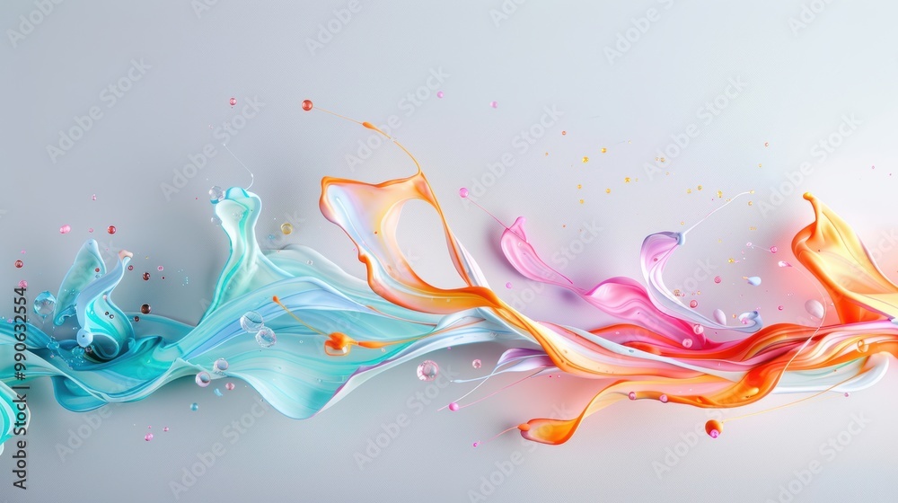 Fototapeta premium Abstract artwork with intricate electric and neon effects, blending light and color against a plain white background for a modern aesthetic.