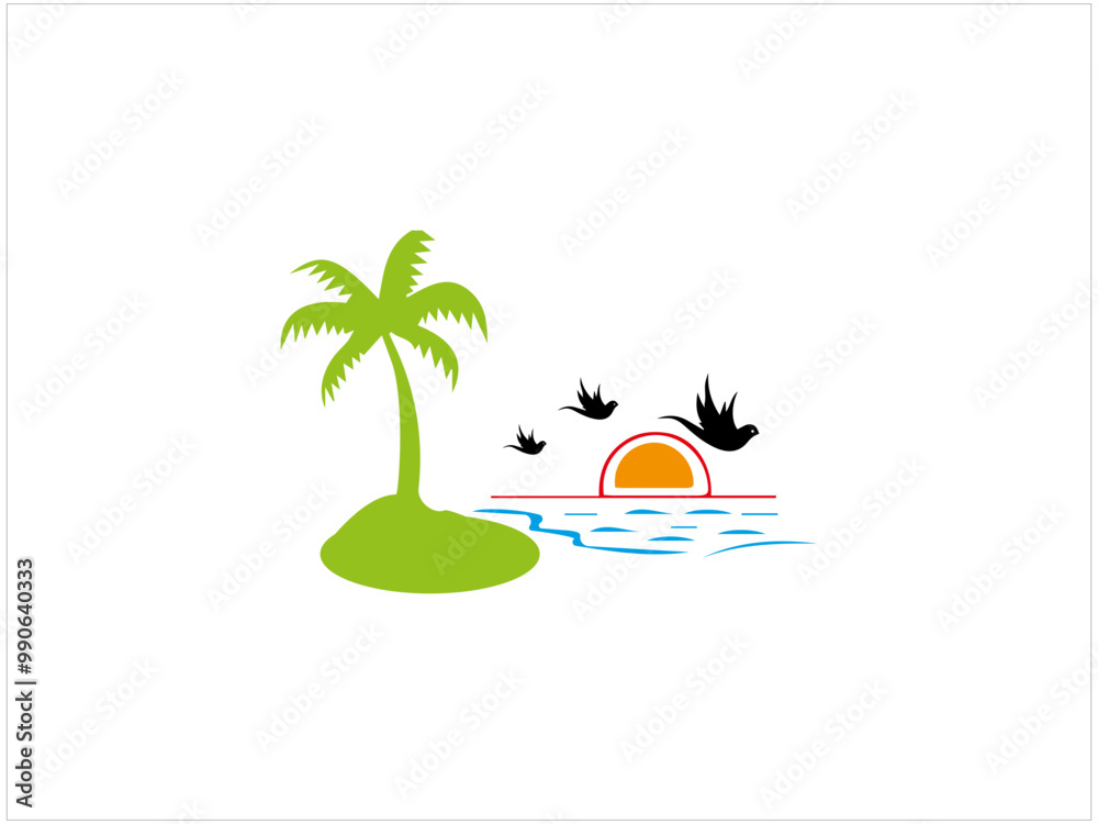 Fototapeta premium THE BEACH LOGO design, vector ,illustration and isolate template .