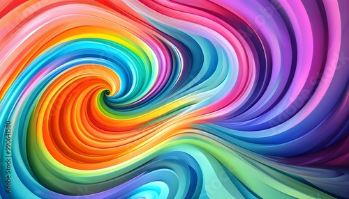 Vibrant Abstract Swirls of Colorful Waves