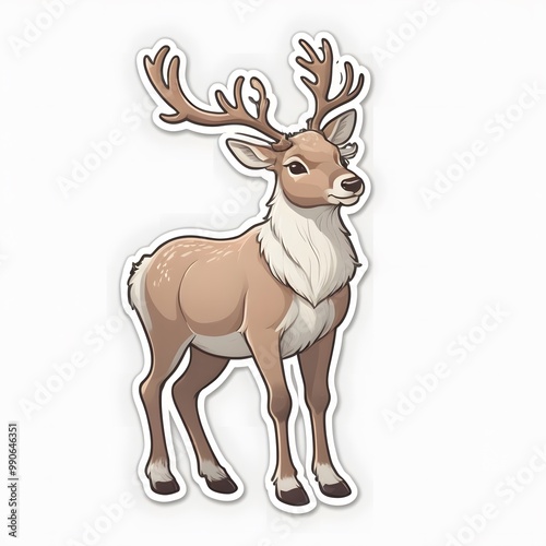 deer cartoon , Sticker