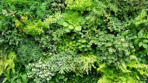 Lush Green Foliage in Surrealistic Close-Up Painting