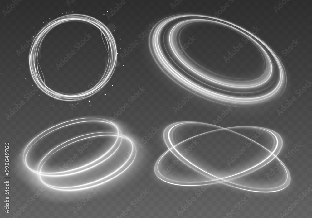 Rotating shiny rings of white snow illustration for winter design. Ethereal fire portal sign with strange flame spark. Glowing white spiral. Speed abstract lines effect. Rotating shiny rings of white snow illustration for winter design. Ethereal fire portal sign with strange flame spark. Glowing white spiral. Speed abstract lines effect.
