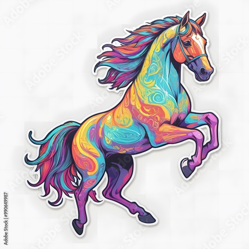 horse illustration, Sticker