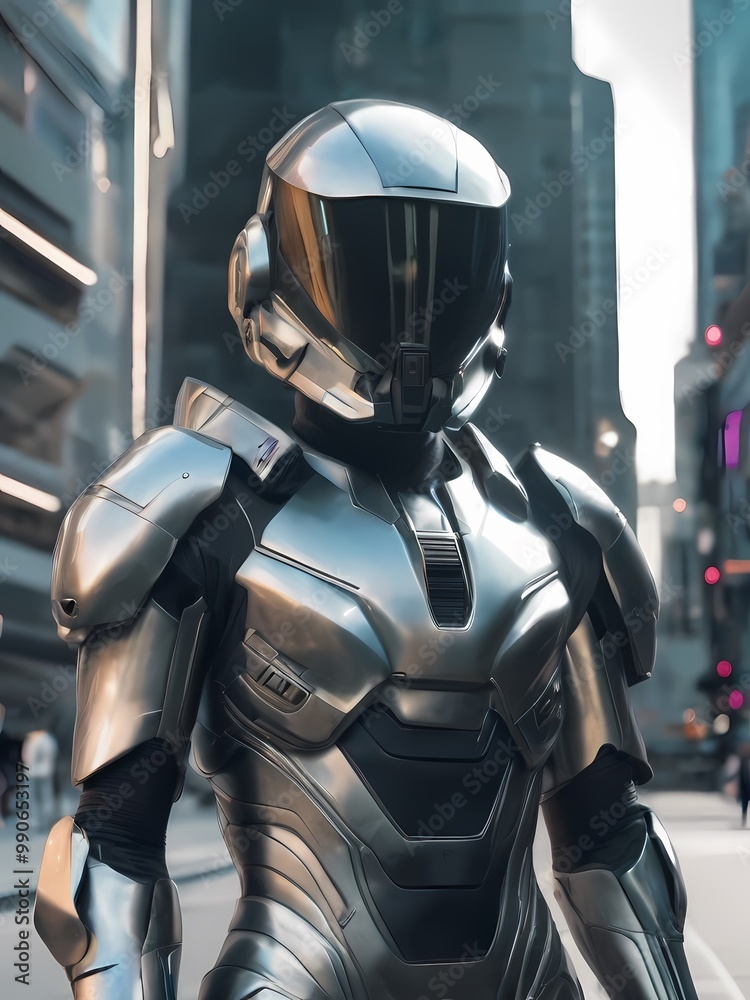 Futuristic portrait of a Man in Scifi armored suit. Highly detailed and realistic illustration Futuristic portrait of a Man in Scifi armored suit. Highly detailed and realistic illustration