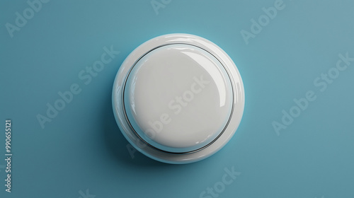 Neumorphic white rounded button, minimalistic neomorphism button illustration photo