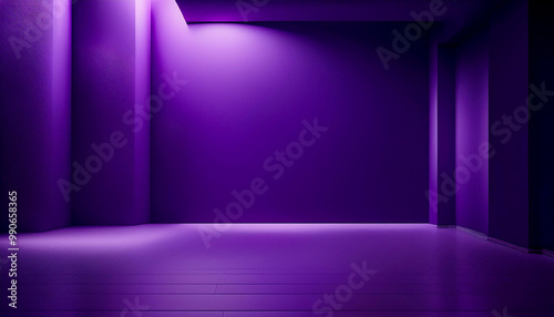 Dark Violet purple background with architecture minimalism perspective lux empty open space for copy space.Generative AI