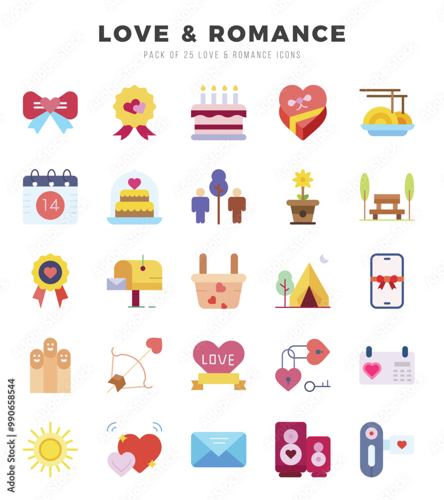 Love & Romance icons Pack. Flat icons set. Love & Romance collection set. Love & Romance icons Pack. Flat icons set. Love & Romance collection set.