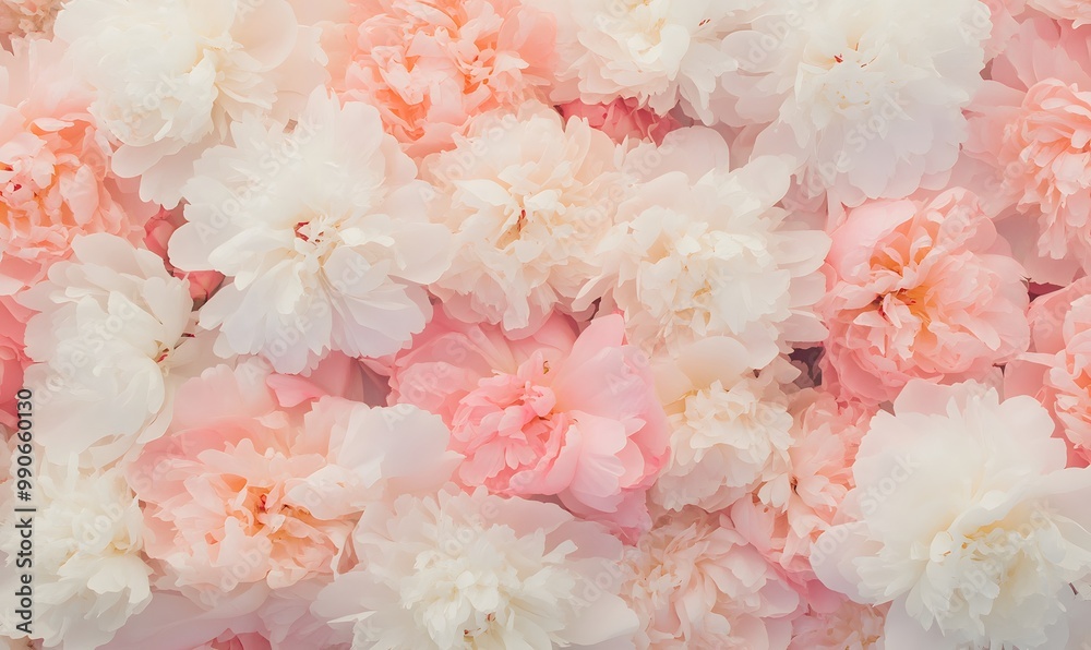 Colorful flower background of fresh peonies, Generative AI Colorful flower background of fresh peonies, Generative AI